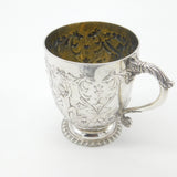Victorian Elkington & Co. Sterling Silver Dragon & Cherub Christening Mug 1901
