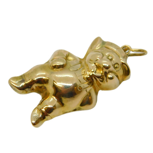 Georg Jensen 9ct Yellow Gold Cartoon Pig Charm Pendant Vintage 1967 London
