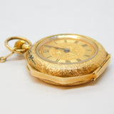 Victorian 14ct Gold Cased & Enamel Ladies Pocket Watch Antique c1890