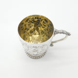Victorian Elkington & Co. Sterling Silver Dragon & Cherub Christening Mug 1901