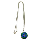 Edwardian Cymric Sterling Silver & Guilloche Enamel Necklace Antique 1908 Birmingham