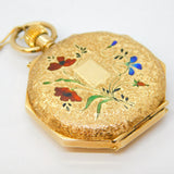 Victorian 14ct Gold Cased & Enamel Ladies Pocket Watch Antique c1890