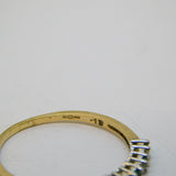 9ct Yellow Gold, Emerald & Diamond Half-Eternity Ring Vintage c1980