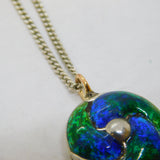 Edwardian Cymric Sterling Silver & Guilloche Enamel Necklace Antique 1908 Birmingham