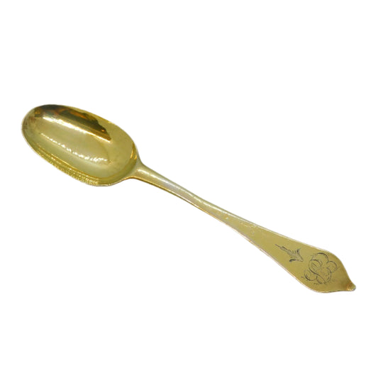 Queen Anne Britannia Silver Gilded Dog-Nose Teaspoon Antique 1702 London