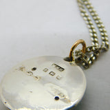 Edwardian Cymric Sterling Silver & Guilloche Enamel Necklace Antique 1908 Birmingham