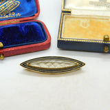 Braided Mourning Hair Enamel 9ct Gold Brooch Pin Inscribed Eliza Bentley 1917 Antique Edwardian