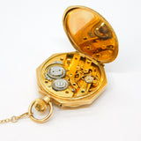Victorian 14ct Gold Cased & Enamel Ladies Pocket Watch Antique c1890