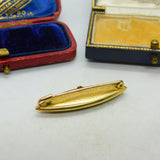 Braided Mourning Hair Enamel 9ct Gold Brooch Pin Inscribed Eliza Bentley 1917 Antique Edwardian