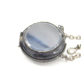 French Silver Plated & Black Enamel Ladies Watch Clip Chatelaine c1860 Victorian
