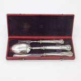 Boxed Georgian Sterling Silver Christening Cutlery Set 1833 Birmingham Antique