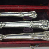 Boxed Georgian Sterling Silver Christening Cutlery Set 1833 Birmingham Antique