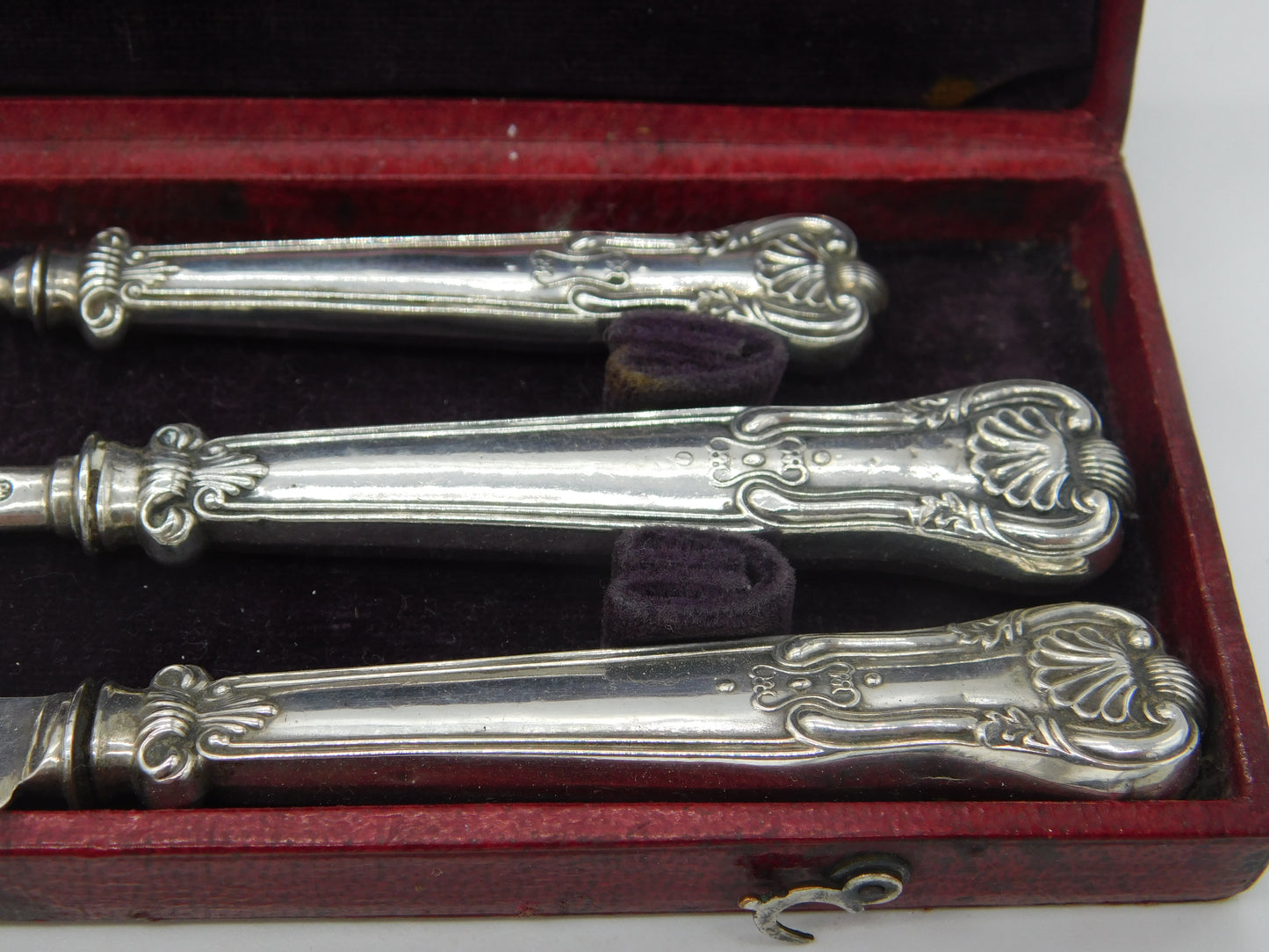 Boxed Georgian Sterling Silver Christening Cutlery Set 1833 Birmingham Antique