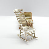 Edwardian Sterling Silver Dolls House Rocking Chair Miniature 1905 Sheffield