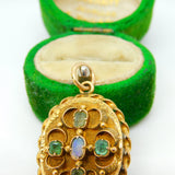 George IV 18ct Gold, Opal & Old-Cut Emerald Mourning Locket Antique c1830