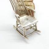 Edwardian Sterling Silver Dolls House Rocking Chair Miniature 1905 Sheffield