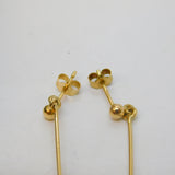 Boxed Pair of 9ct Yellow Gold & Baltic Amber Drop Stud Earrings Vintage
