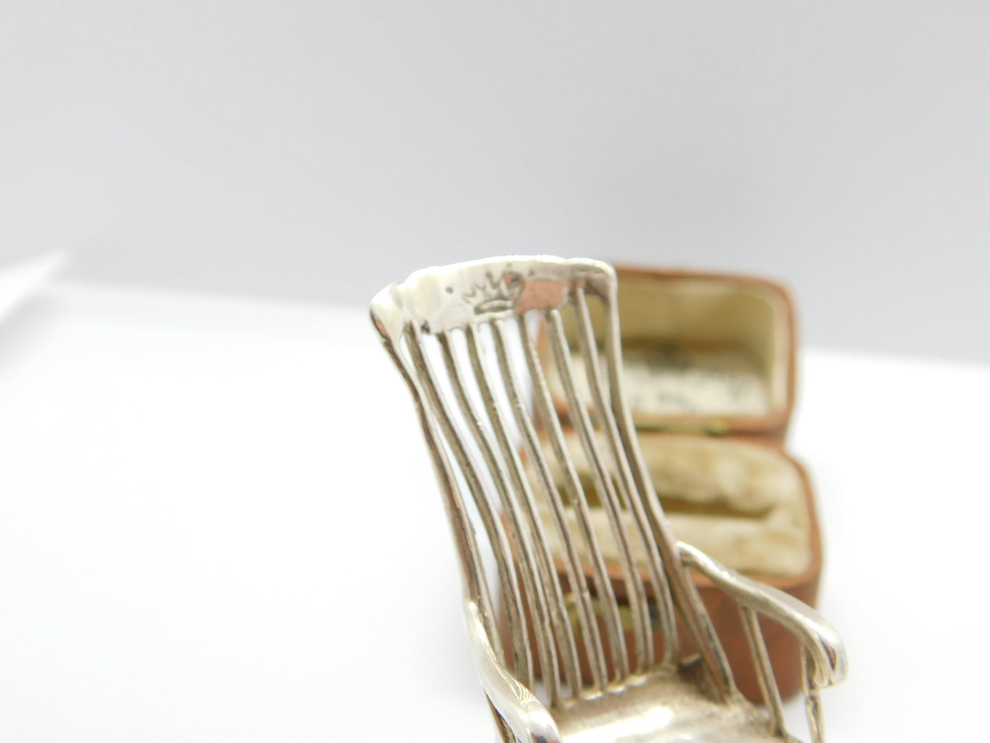 Edwardian Sterling Silver Dolls House Rocking Chair Miniature 1905 Sheffield