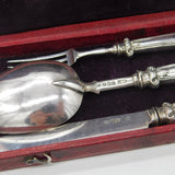Boxed Georgian Sterling Silver Christening Cutlery Set 1833 Birmingham Antique