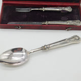 Boxed Georgian Sterling Silver Christening Cutlery Set 1833 Birmingham Antique