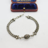 Victorian Sterling Silver Albertina Link Chain Bracelet Antique c1860