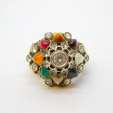 Austro-Hungarian 10ct Gold, Multi-Gem Set Statement Dress Ring Antique c1890