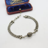 Victorian Sterling Silver Albertina Link Chain Bracelet Antique c1860