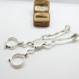 Georgian Sterling Silver Bright Cut Sugar Nips Shell Bowls c1820 Antique London