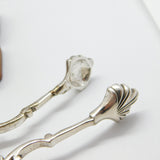 Georgian Sterling Silver Bright Cut Sugar Nips Shell Bowls c1820 Antique London