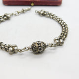Victorian Sterling Silver Albertina Link Chain Bracelet Antique c1860