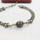 Victorian Sterling Silver Albertina Link Chain Bracelet Antique c1860