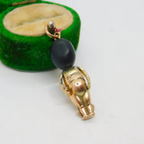 WW1 9ct Yellow Gold Wooden Head 'Fumsup' Good Luck Charm Antique c1915