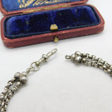 Victorian Sterling Silver Albertina Link Chain Bracelet Antique c1860