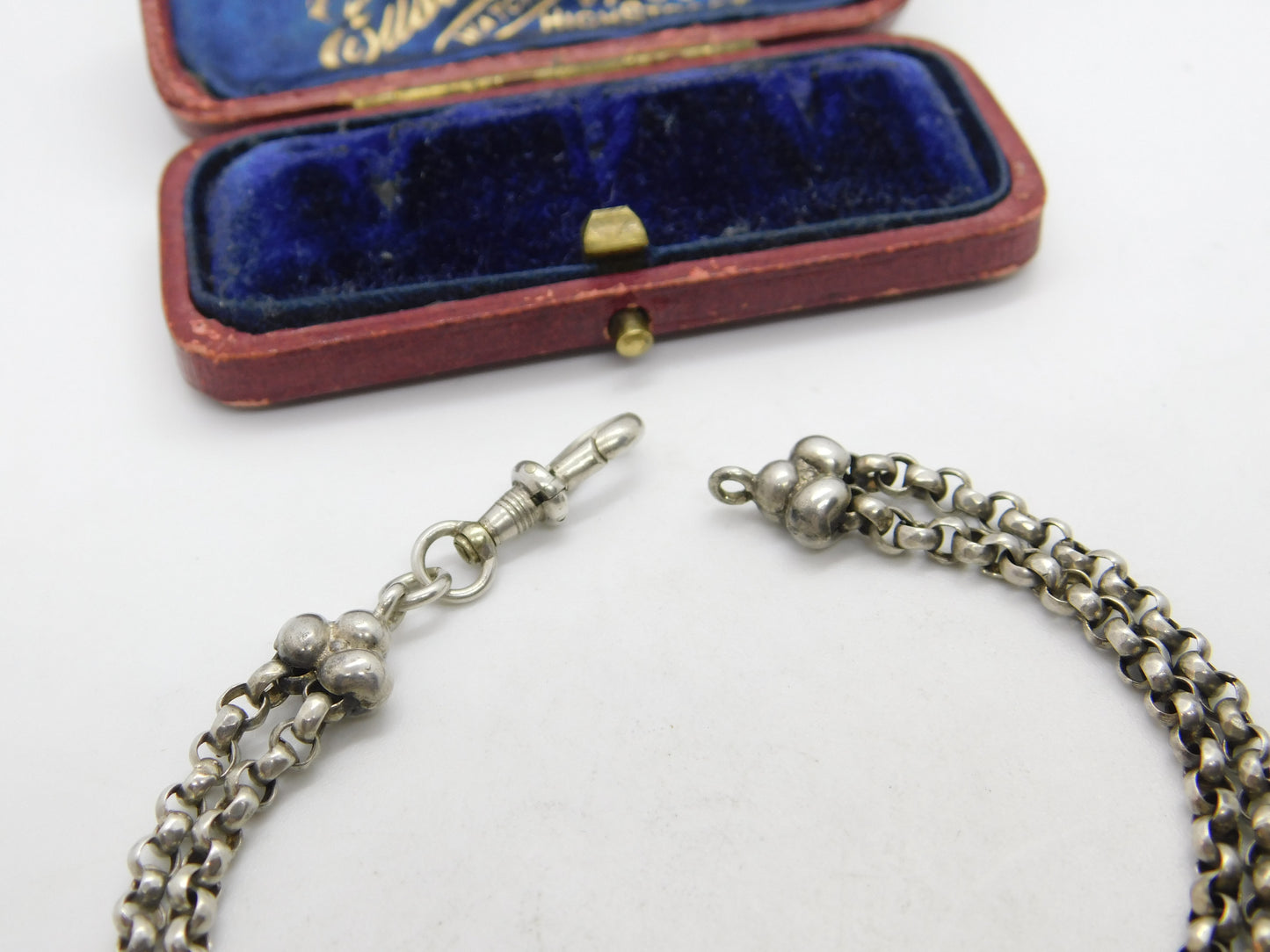 Victorian Sterling Silver Albertina Link Chain Bracelet Antique c1860