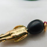 WW1 9ct Yellow Gold Wooden Head 'Fumsup' Good Luck Charm Antique c1915