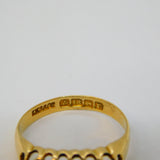 Victorian 18ct Gold, Sapphire & Diamond Boat Ring Antique 1891 Birmingham