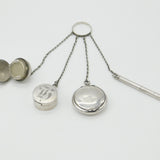 Sterling Silver Chatelaine with Sovereign Holder, Compact Etc Antique c1920 Deco