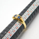 Victorian 18ct Gold, Sapphire & Diamond Boat Ring Antique 1891 Birmingham