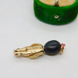 WW1 9ct Yellow Gold Wooden Head 'Fumsup' Good Luck Charm Antique c1915