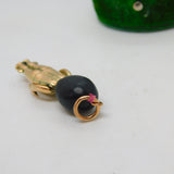 WW1 9ct Yellow Gold Wooden Head 'Fumsup' Good Luck Charm Antique c1915