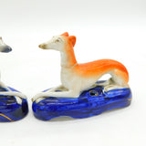 Victorian Pair of Staffordshire Greyhound Dog Pen Holders Antique c1840 AF