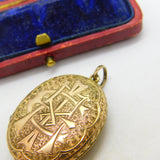 Victorian 9ct Yellow Gold Back & Front Sweetheart Locket Pendant c1880