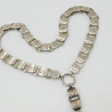 Victorian Sterling Silver Aesthetic Collar Locket Necklace 1882 Antique Chester