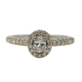 Contemporary 18ct White Gold & Central 0.2ct Oval-Cut Diamond Engagement Ring