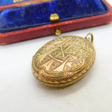 Victorian 9ct Yellow Gold Back & Front Sweetheart Locket Pendant c1880