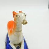 Victorian Pair of Staffordshire Greyhound Dog Pen Holders Antique c1840 AF
