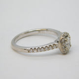 Contemporary 18ct White Gold & Central 0.2ct Oval-Cut Diamond Engagement Ring