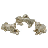 Trio of Cast Britannia Silver Young Lions Scultpure Figures Vintage 1990 London