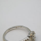 Contemporary 18ct White Gold & Central 0.2ct Oval-Cut Diamond Engagement Ring