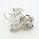 Victorian Sterling Silver 'B' Shield Complete Cruet Set 1899 London Antique